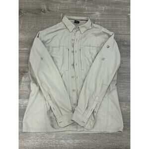 Kuhl Born In The Mountains Beigh Long Sleeve Nylon Polyester Hiking Shirt Mens L